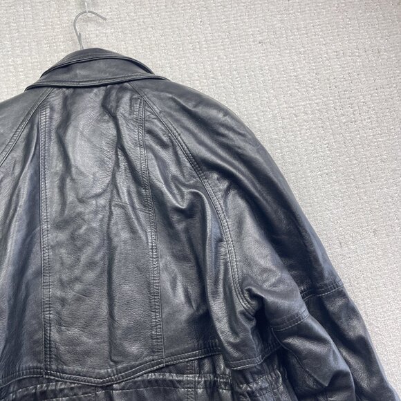 VTG Gabriel Collection Leather Black Utility Jacket Coat Men Sz L Canada Made - Picture 12 of 12